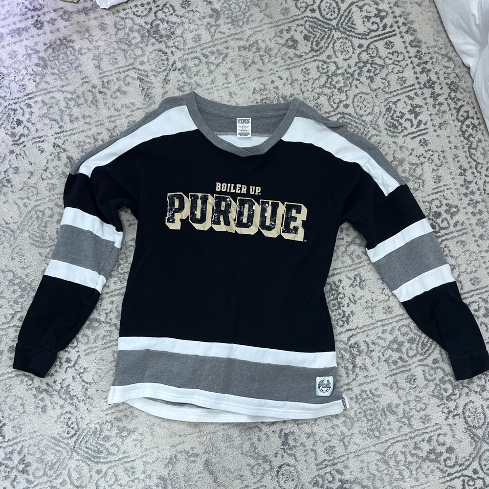 Purdue sparkly crewneck
